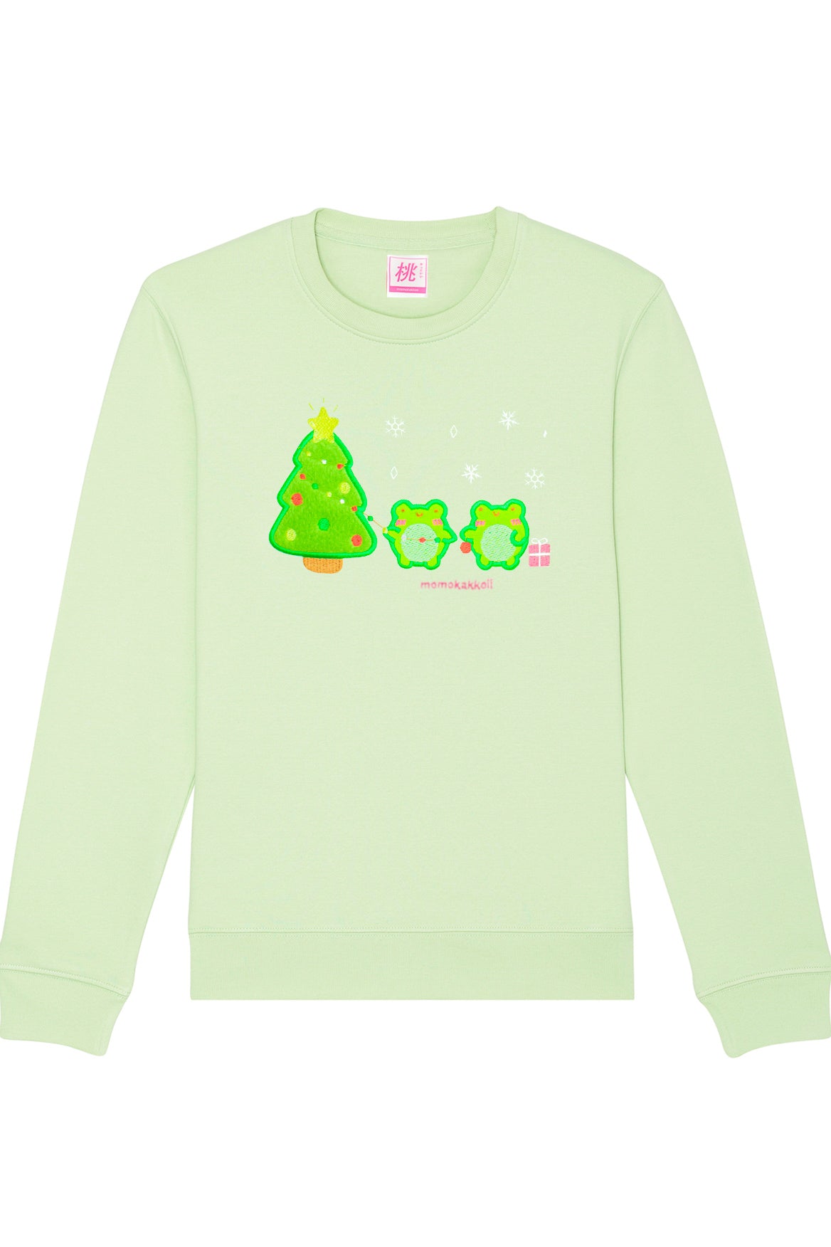 Organic Cotton Festive Froggies Embroidered Sweatshirt - Momokakkoii