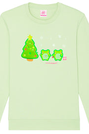 Organic Cotton Festive Froggies Embroidered Sweatshirt - Momokakkoii