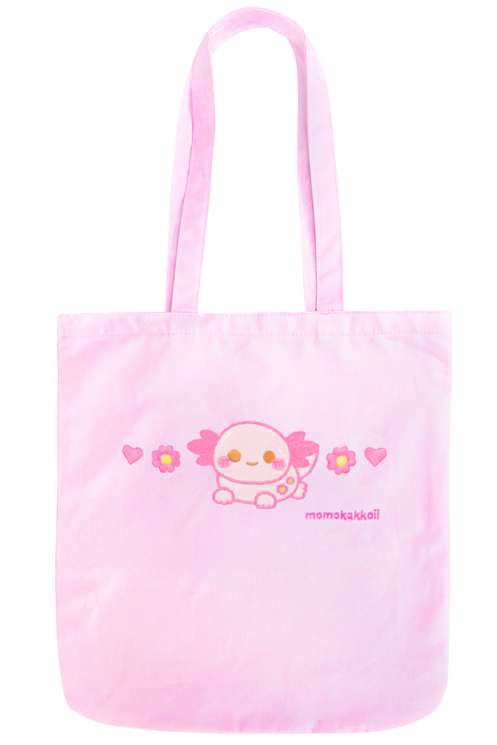 Organic Cotton Xoxi The Axolotl Embroidered Tote Bag - Momokakkoii