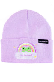 Pastel Froggy Rainbow  Embroidered Beanie - Momokakkoii