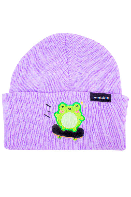 Skater Albert Embroidered Beanie - Momokakkoii