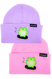 Skater Albert Embroidered Beanie - Momokakkoii