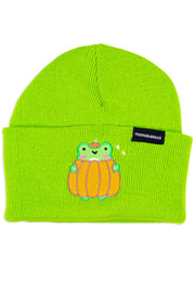 Pumpkin Albert The Frog Embroidered Beanie - Momokakkoii