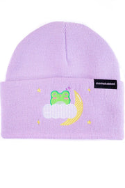 Sleepy In The Sky Embroidered Beanie - Momokakkoii
