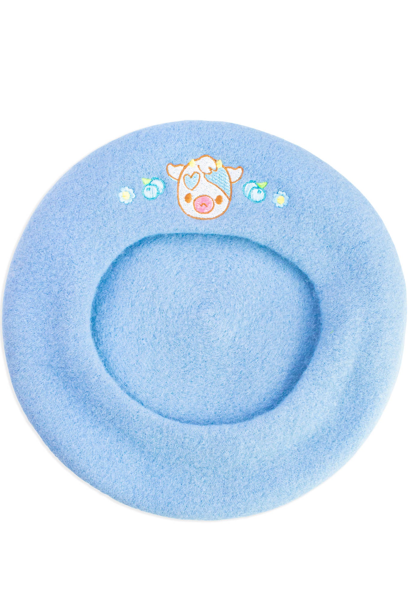 Adorable Cow Embroidered Beret - Momokakkoii
