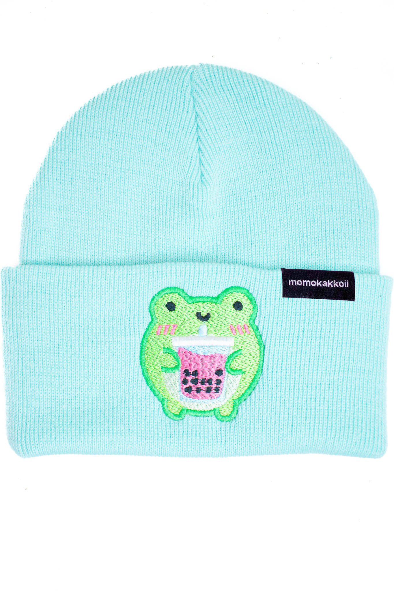 Boba Albert the Frog Embroidered Beanie - Momokakkoii