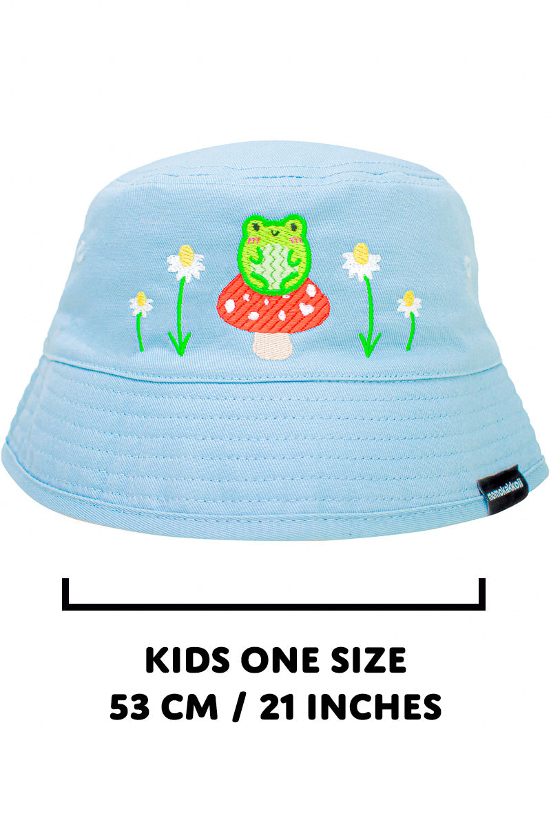 KIDS Albert The Frog & Mushroom Bucket Hat - Momokakkoii