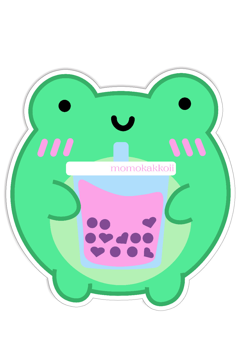 Albert the Frog Boba Vinyl Sticker - Momokakkoii