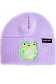 Cute Albert The Frog Pastel Embroidered Beanie - Momokakkoii