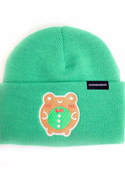 Gingerbread Froggy Embroidered Beanie - Momokakkoii