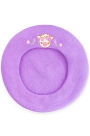 Adorable Cow Embroidered Beret - Momokakkoii