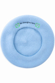 No thoughts here' Embroidered Beret - Momokakkoii