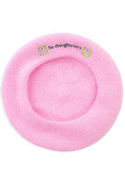 No thoughts here' Embroidered Beret - Momokakkoii