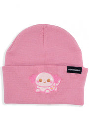 Xoxi Pink Axolotl Embroidered Beanie - Momokakkoii