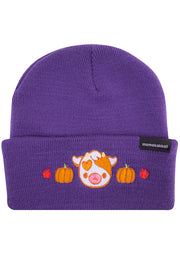 Pumpkin Cow Embroidered Beanie - Momokakkoii