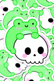 Skull Albert Vinyl Sticker - Momokakkoii