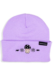 Dark Mushroom Friend Embroidered Beanie - Momokakkoii