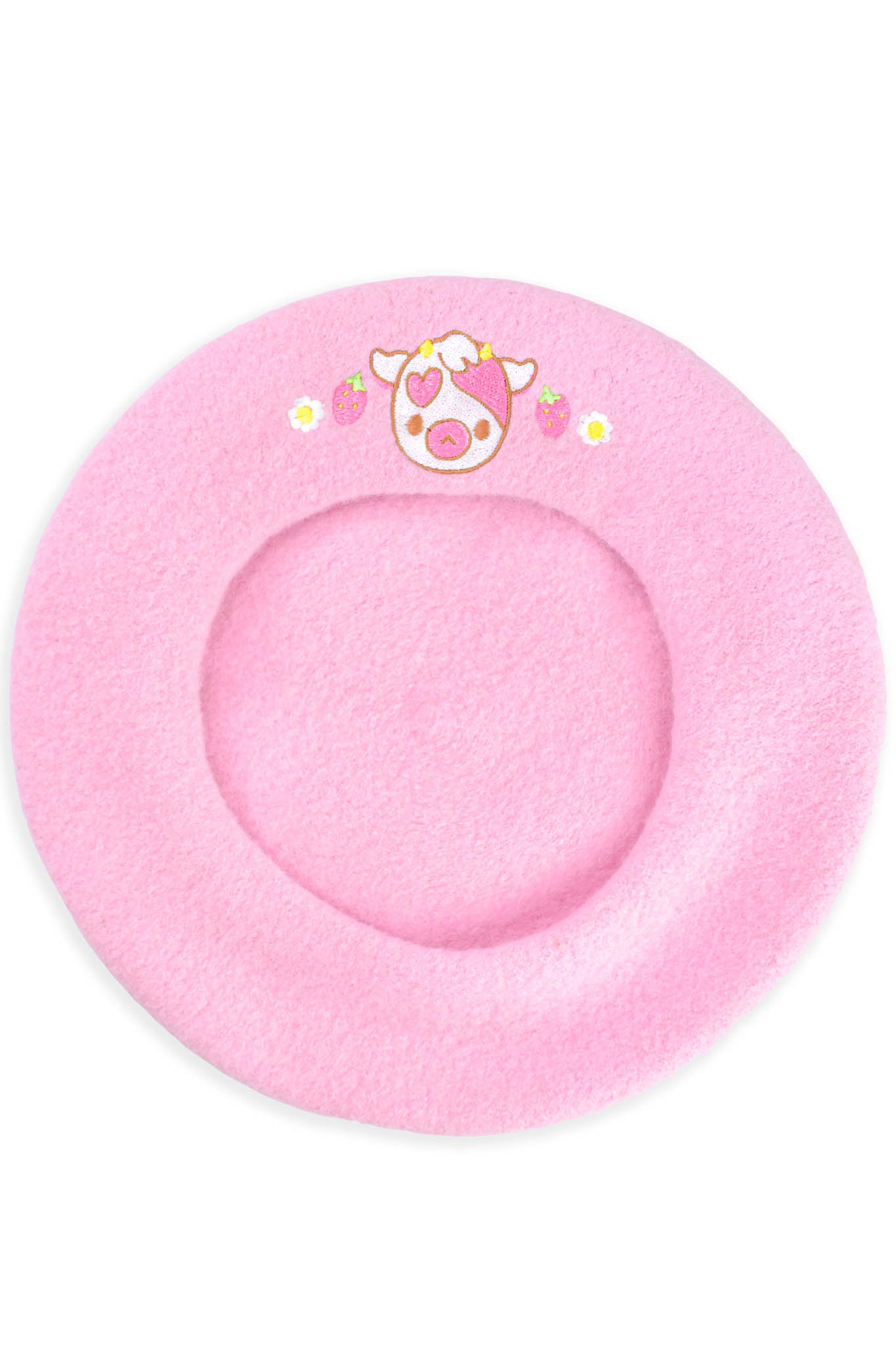Adorable Cow Embroidered Beret - Momokakkoii