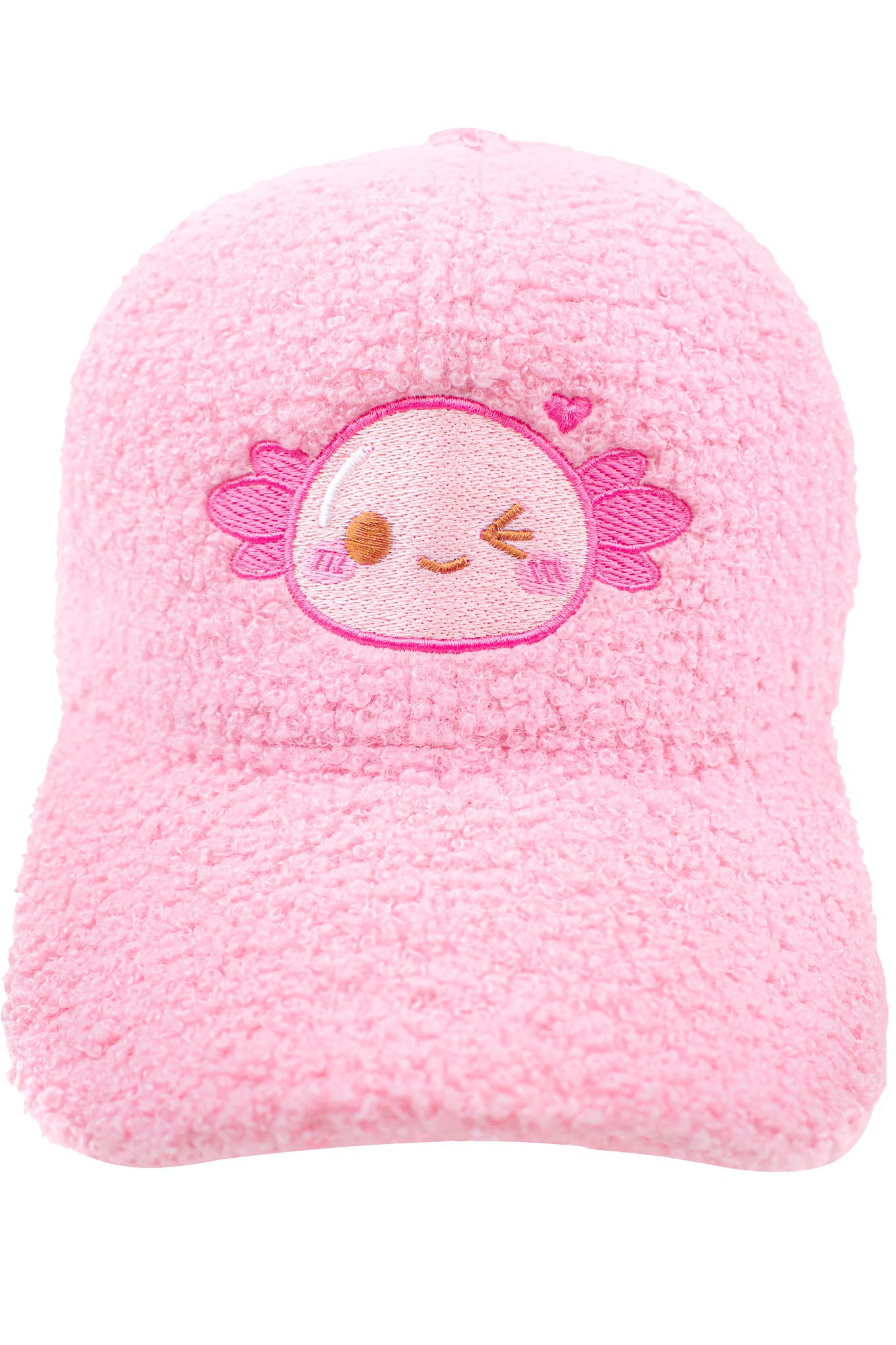 Xoxi The Axolotl Wink Embroidered Fluffy Cap - Momokakkoii