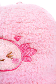 Xoxi The Axolotl Wink Embroidered Fluffy Cap - Momokakkoii