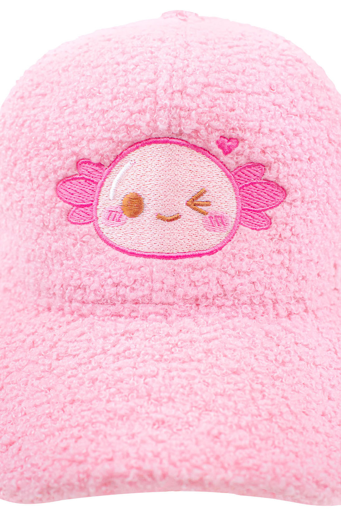 Xoxi The Axolotl Wink Embroidered Fluffy Cap - Momokakkoii