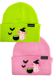 Xoxi The Axolotl Witch Embroidered Beanie - Momokakkoii
