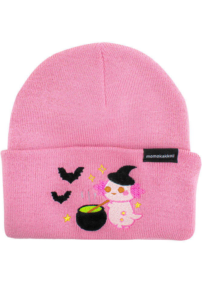 Xoxi The Axolotl Witch Embroidered Beanie - Momokakkoii