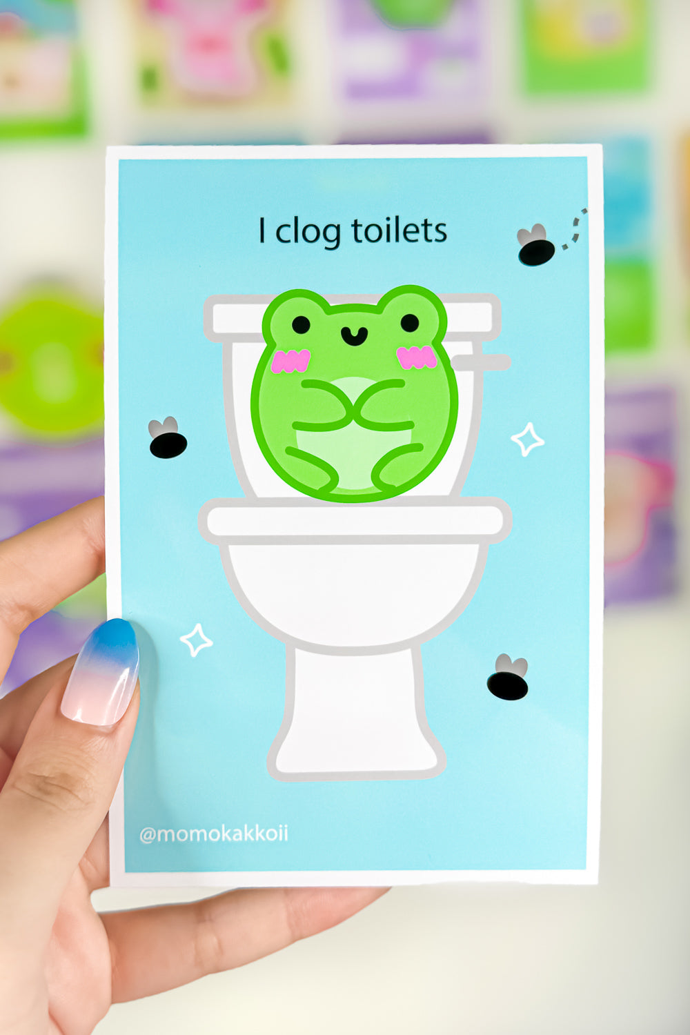 Toilet Albert The Frog Art Print