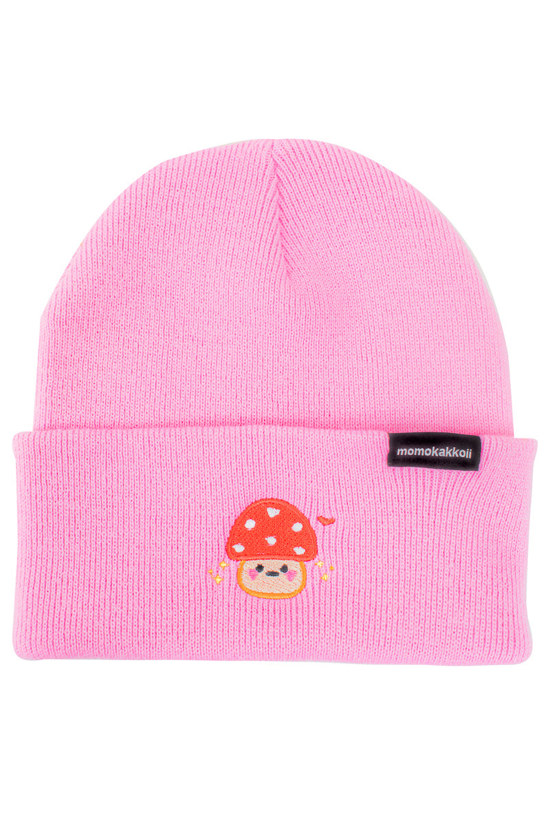 Baby Mushroom Friend Embroidered Beanie