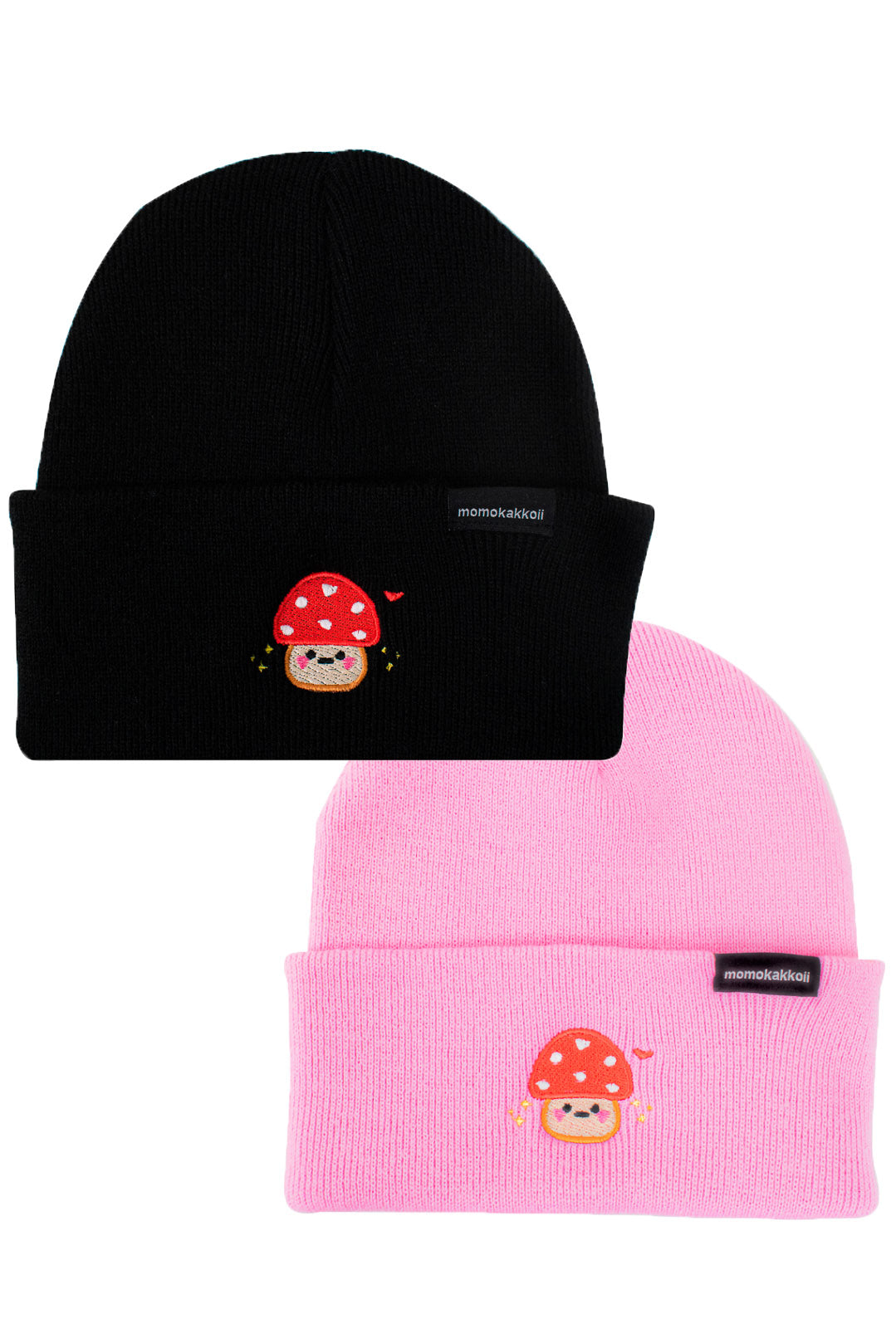 Baby Mushroom Friend Embroidered Beanie