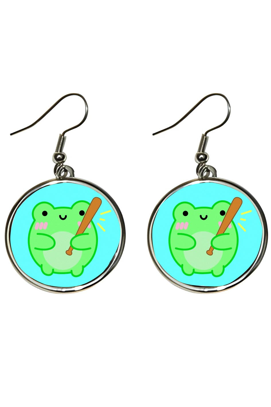 Bat Albert Round Earrings
