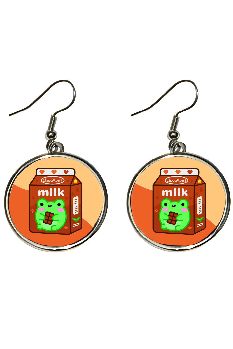 Choccy Milk Albert Round Earrings