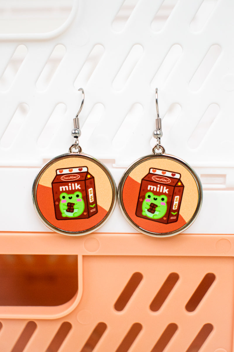 Choccy Milk Albert Round Earrings