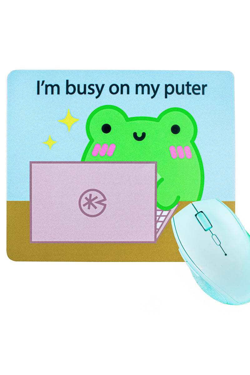 I'm Busy On My Puter Mouse Pad | Albert The Frog