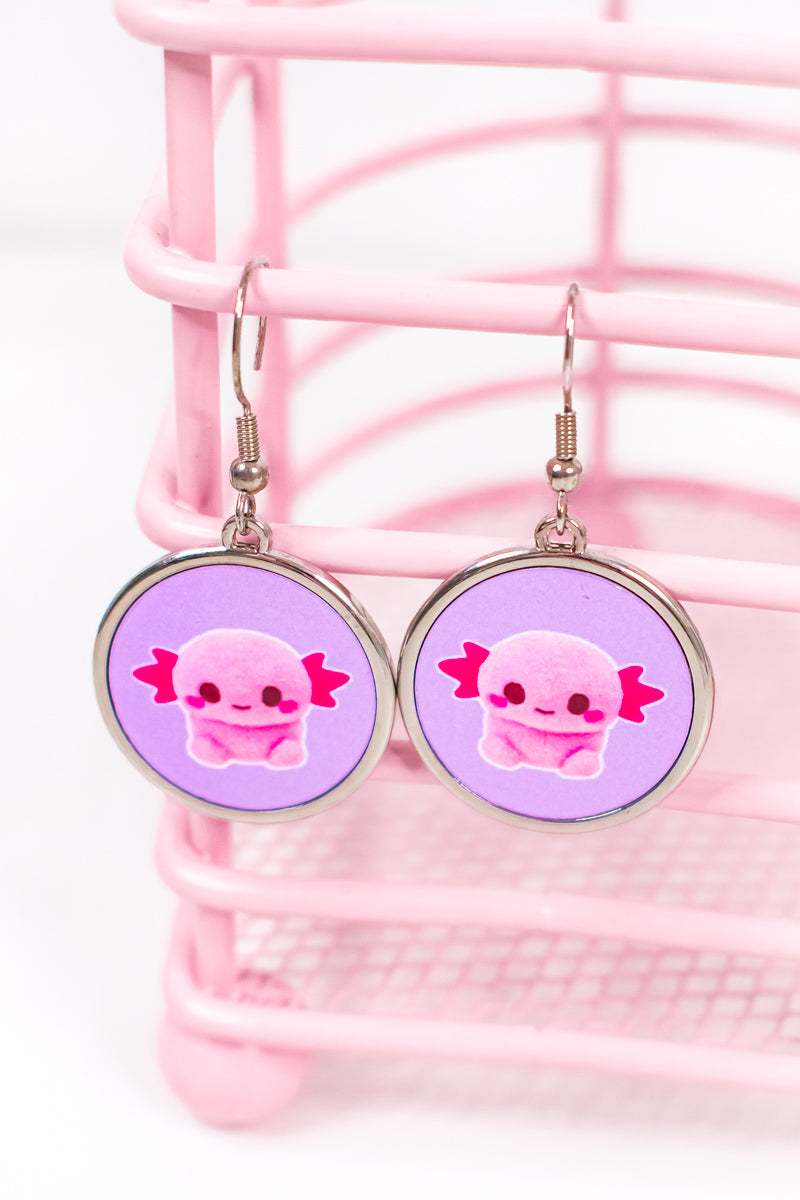 Xoxi The Axolotl Round Earrings