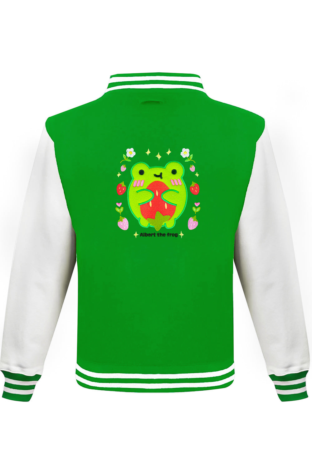 Strawberry Albert Embroidered Varsity Jacket
