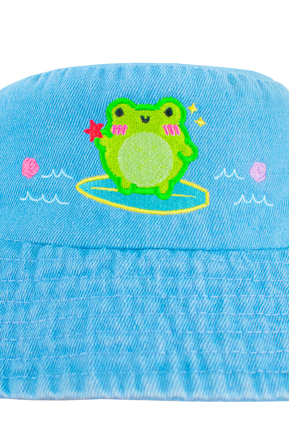 Surfer Albert Embroidered Denim Bucket Hat