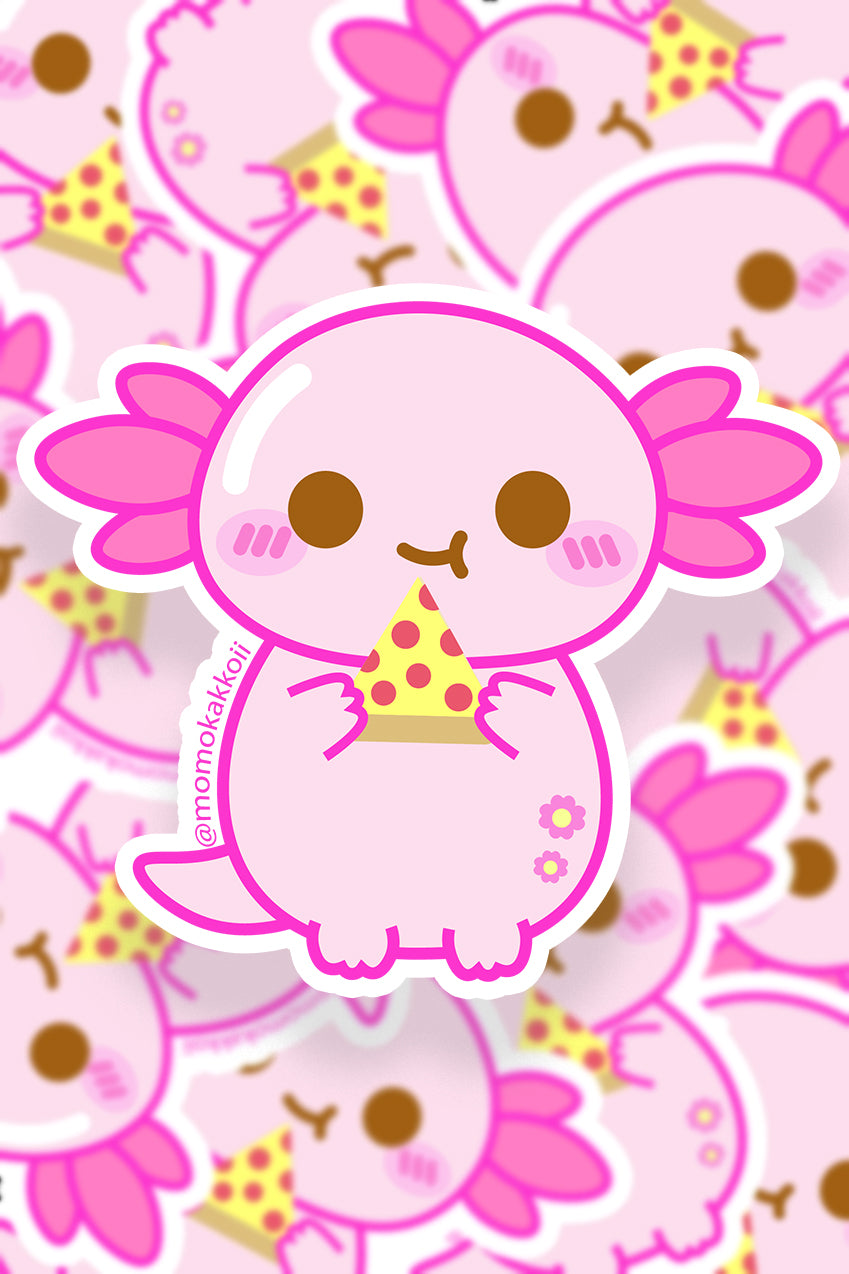 Pizza Xoxi The Axolotl Vinyl Sticker