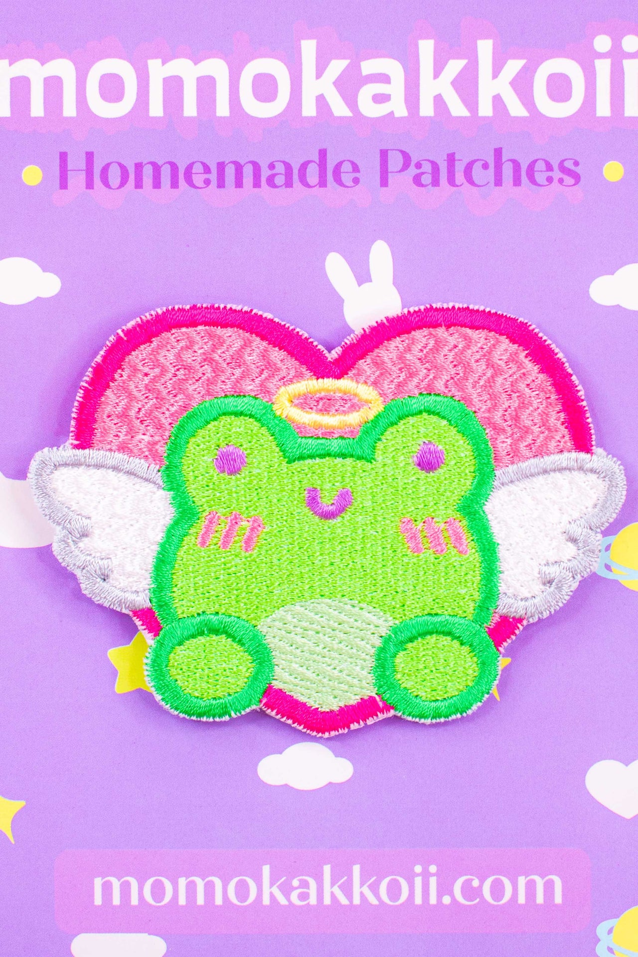 Albert The Frog Angel Embroidered Patch - Momokakkoii