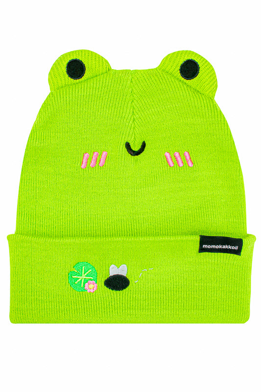 Toadally Adorable Albert The Frog Embroidered Beanie