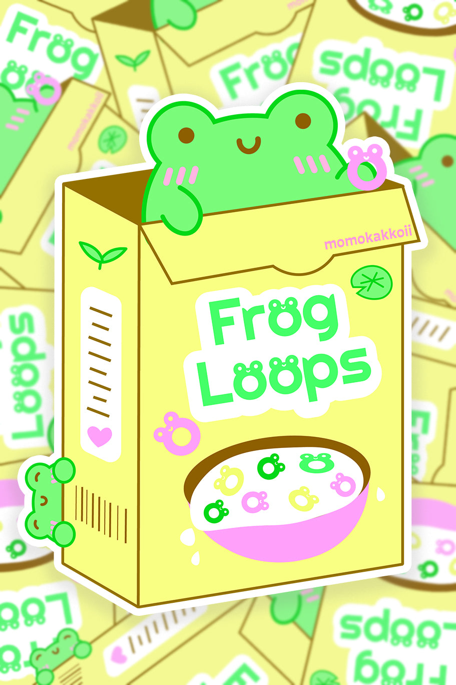 Albert Frog Loops Cereal Vinyl Sticker