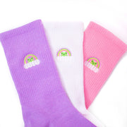 Froggy Rainbow Embroidered Socks - Momokakkoii