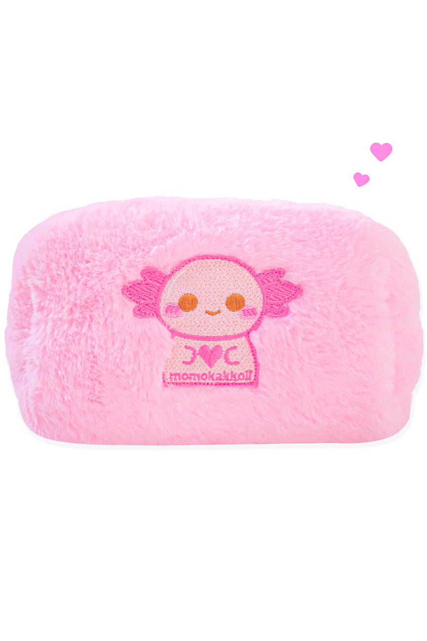 Xoxi the Axolotl Heart Fluffy Pouch - Momokakkoii