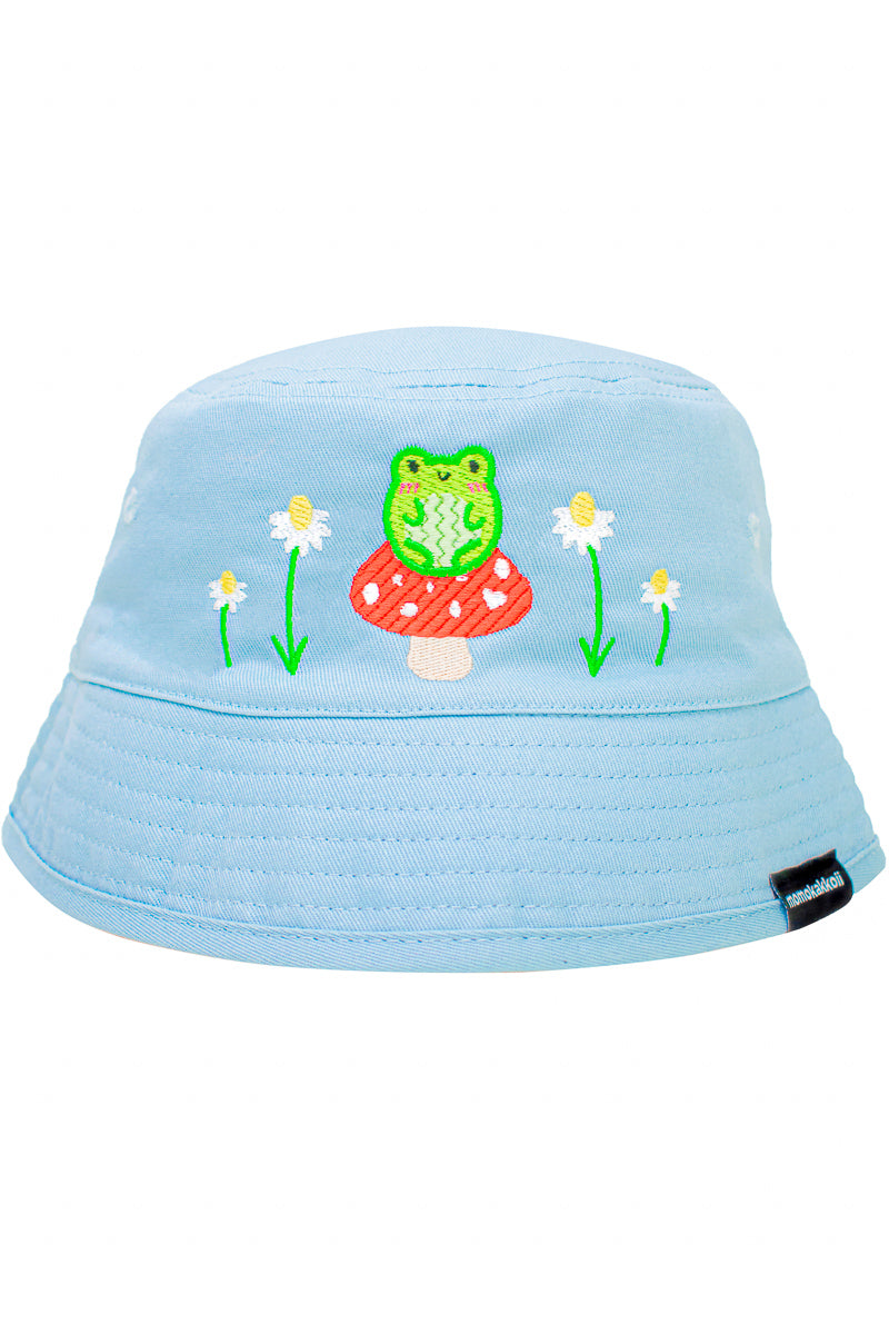 KIDS Albert The Frog & Mushroom Bucket Hat - Momokakkoii