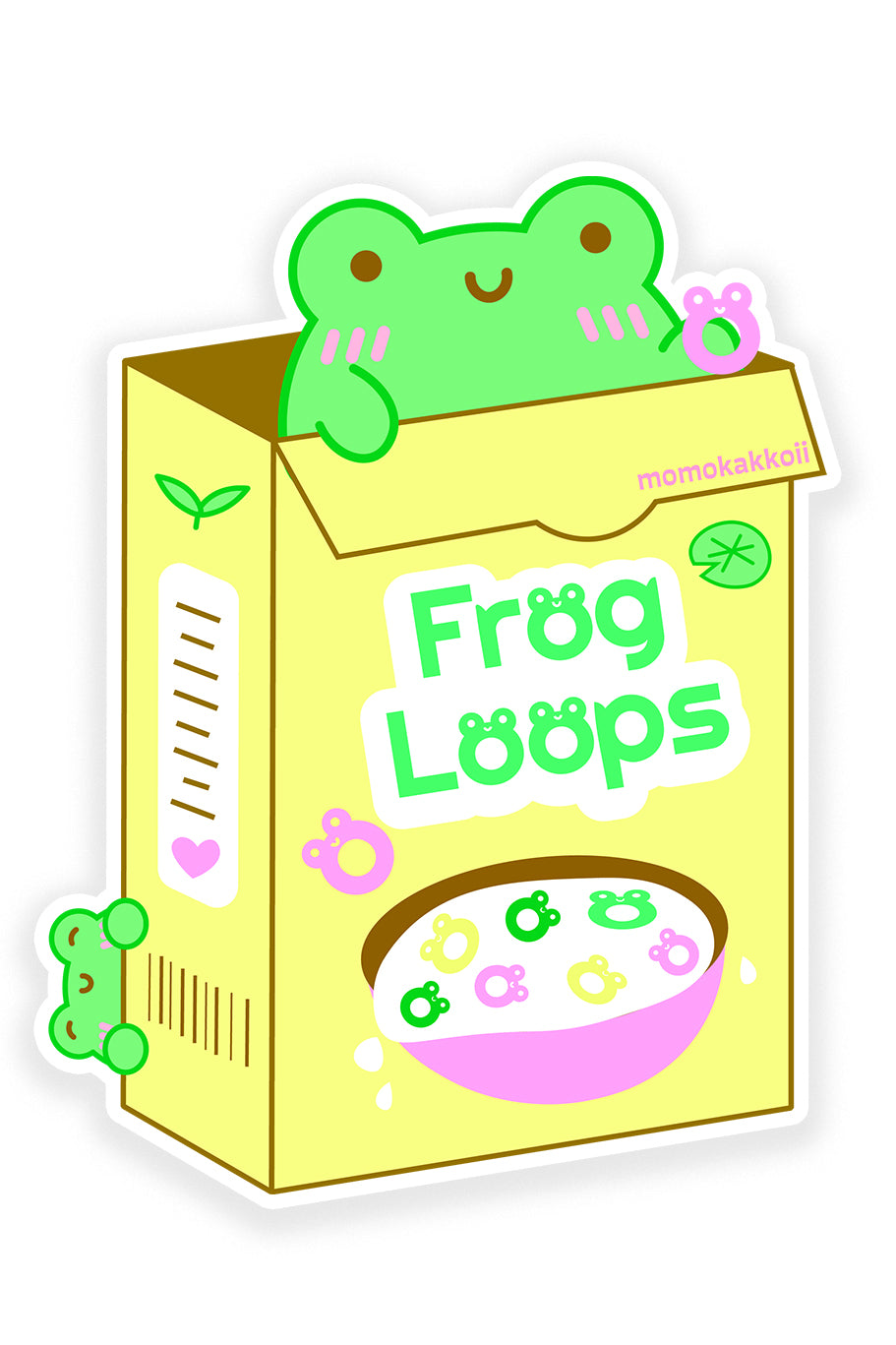 Albert Frog Loops Cereal Vinyl Sticker