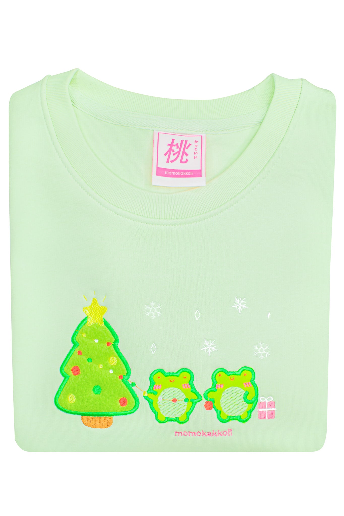 Organic Cotton Festive Froggies Embroidered Sweatshirt - Momokakkoii