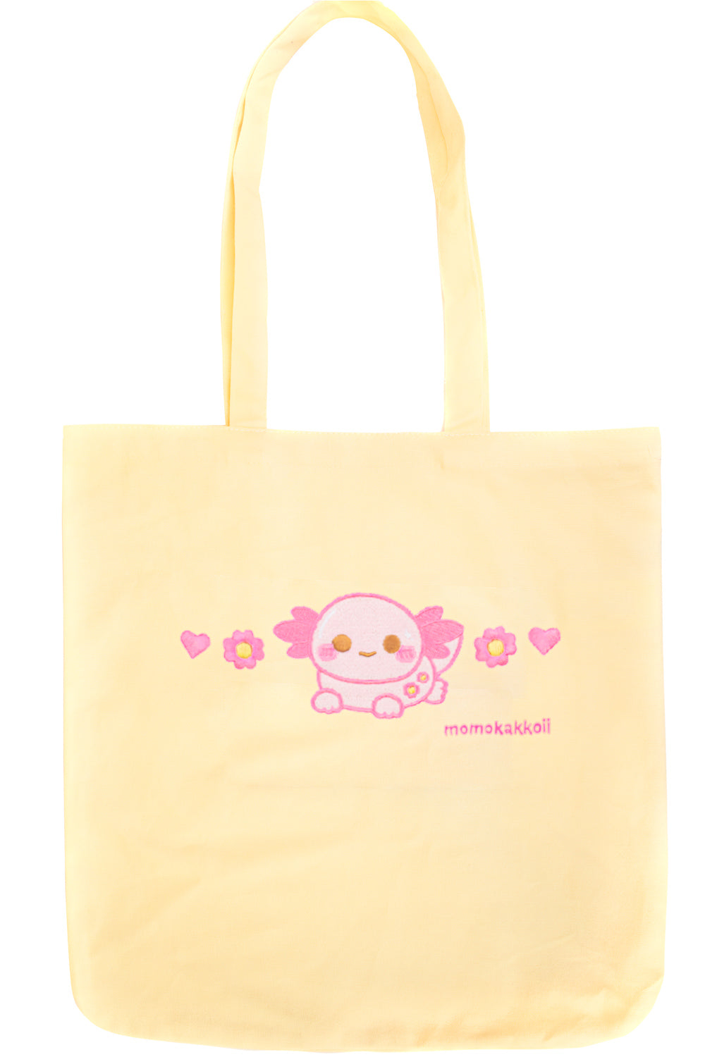 Organic Cotton Xoxi The Axolotl Embroidered Tote Bag - Momokakkoii