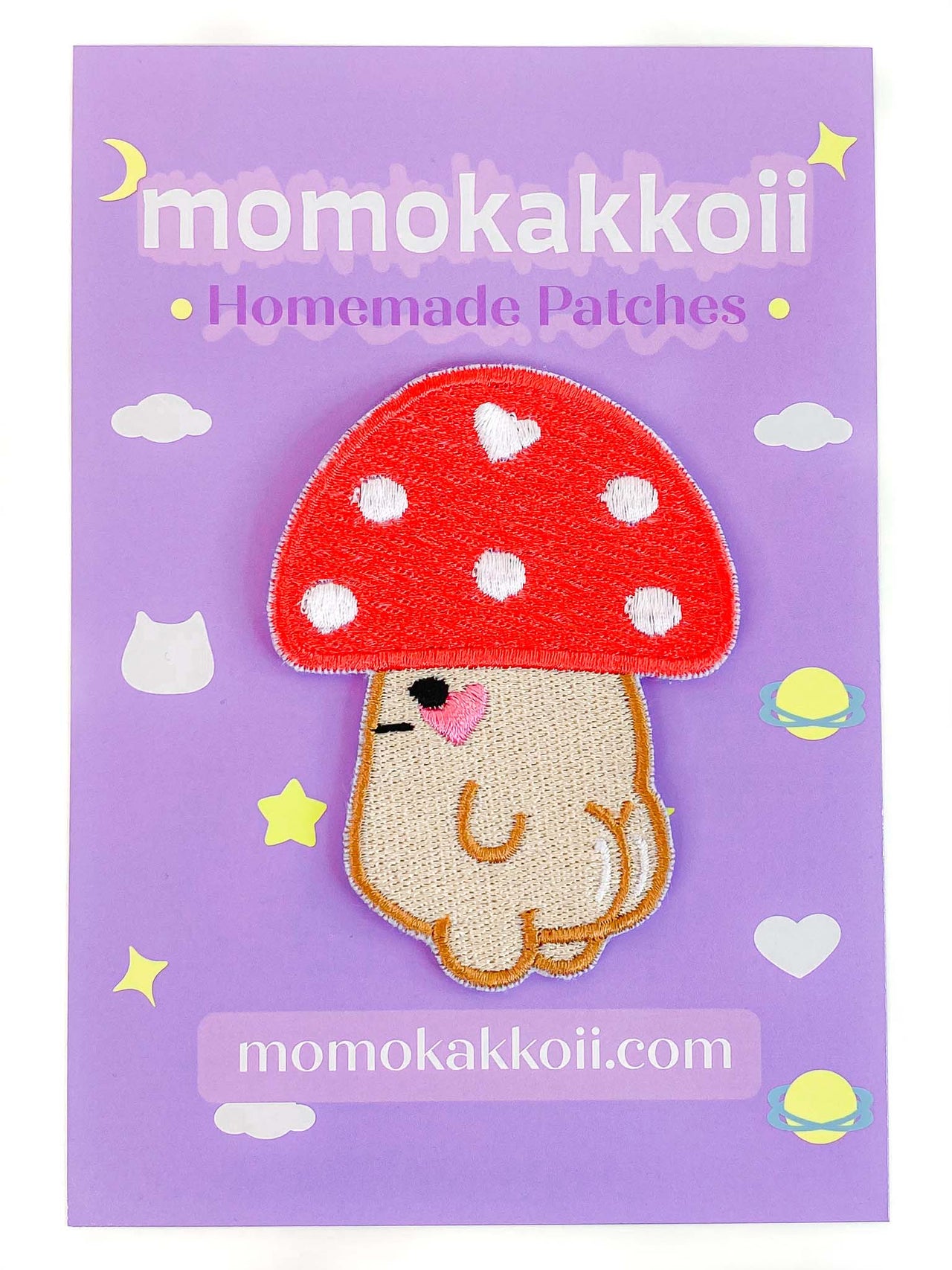 Thicc Mushroom Embroidered Patch - Momokakkoii