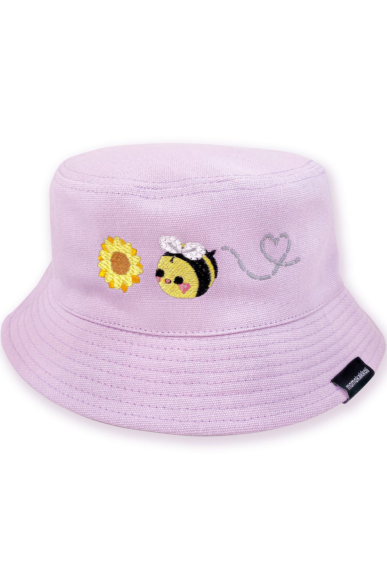 Cute Bee Embroidered Bucket Hat - Momokakkoii