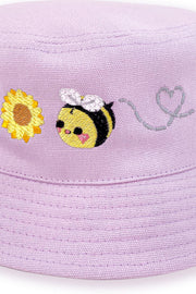 Cute Bee Embroidered Bucket Hat - Momokakkoii